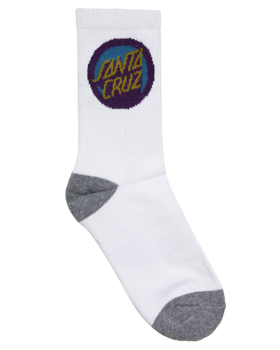 SANTA CRUZ - BOLD SHADOW DOT CREW SOCK 4PACK BLACK WHITE GMARLE