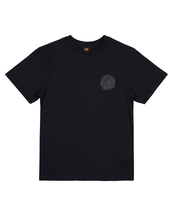 SANTA CRUZ - CHECK WASTE DOT MONO REFLECT SHORT SLEEVE TEE BLACK