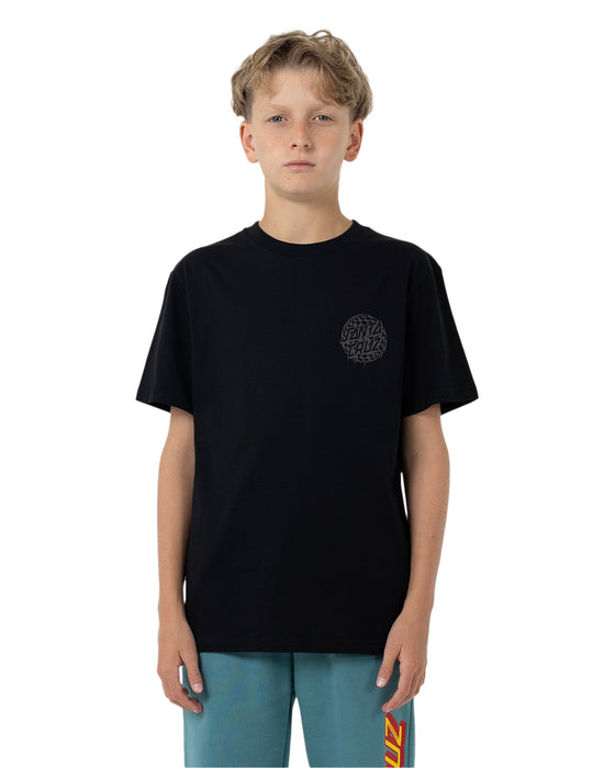 SANTA CRUZ - CHECK WASTE DOT MONO REFLECT SHORT SLEEVE TEE BLACK