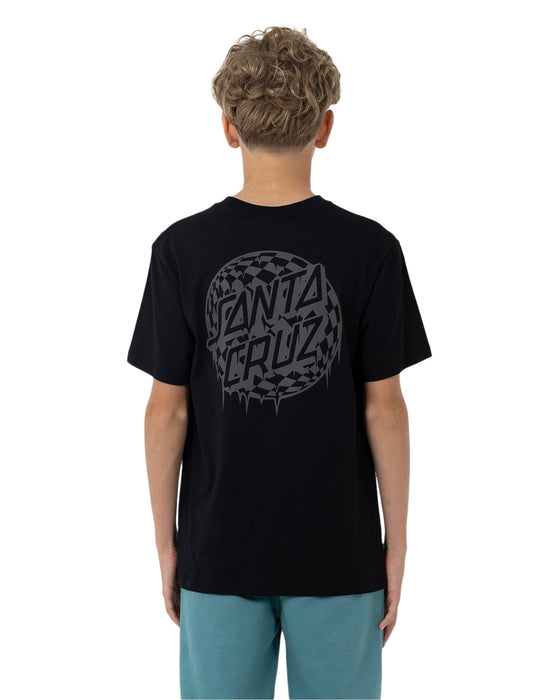 SANTA CRUZ - CHECK WASTE DOT MONO REFLECT SHORT SLEEVE TEE BLACK