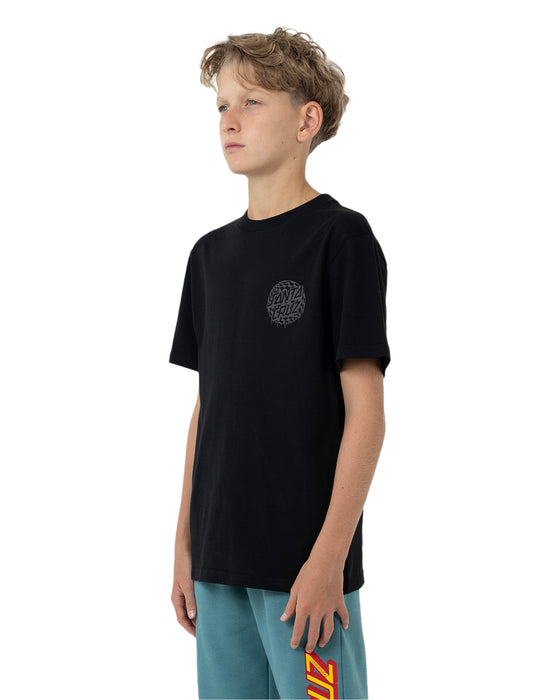 SANTA CRUZ - CHECK WASTE DOT MONO REFLECT SHORT SLEEVE TEE BLACK