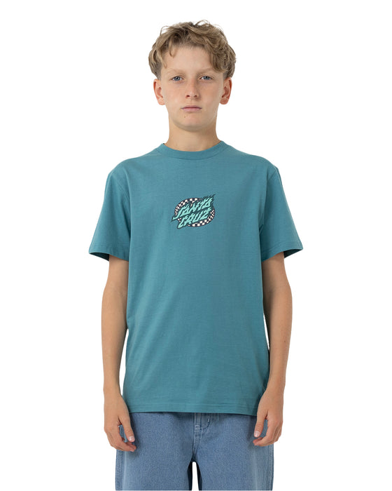 SANTA CRUZ - GOAL FLAME CENTRE SHORT SLEEVE TEE OCEAN