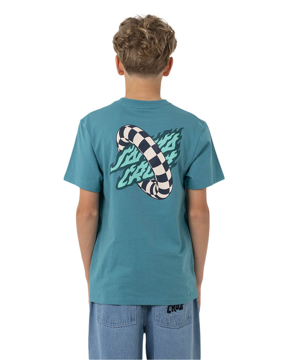 SANTA CRUZ - GOAL FLAME CENTRE SHORT SLEEVE TEE OCEAN