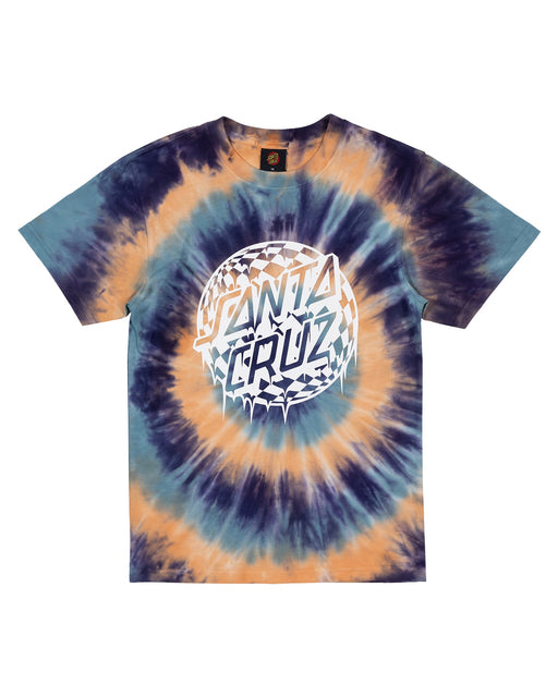 SANTA CRUZ - CHECK WASTE DOT MONO FRONT SHORT SLEEVE NAVY TIE DYE