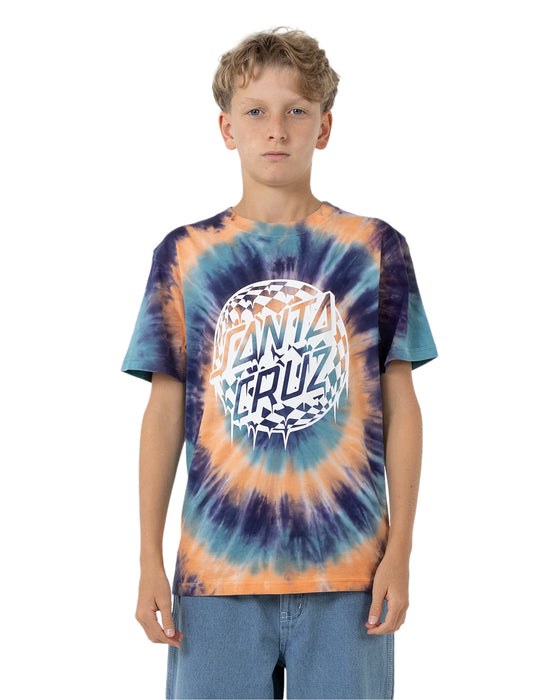 SANTA CRUZ - CHECK WASTE DOT MONO FRONT SHORT SLEEVE NAVY TIE DYE