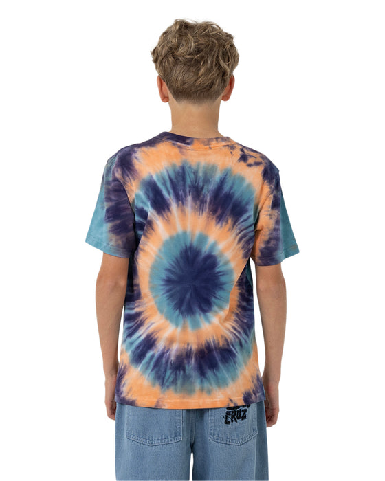 SANTA CRUZ - CHECK WASTE DOT MONO FRONT SHORT SLEEVE NAVY TIE DYE