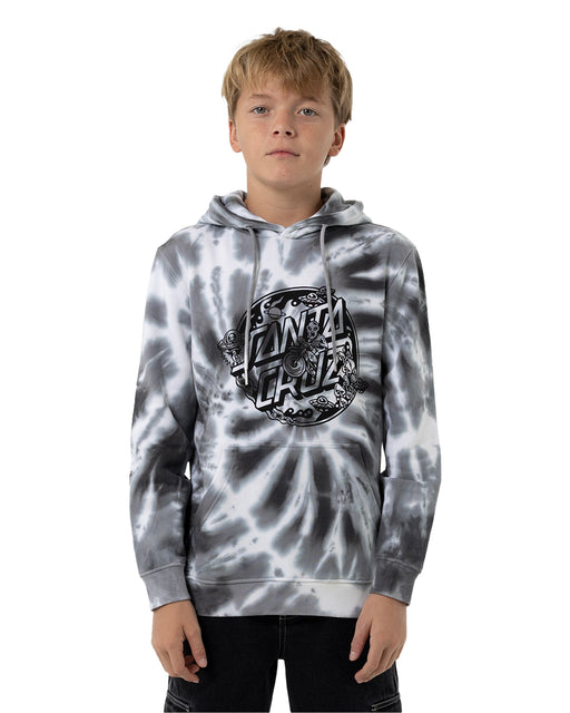 SANTA CRUZ - WINKOWSKI DOPE PLANET 2 DOT MONO FRONT HOODIE GREY TIE DYE