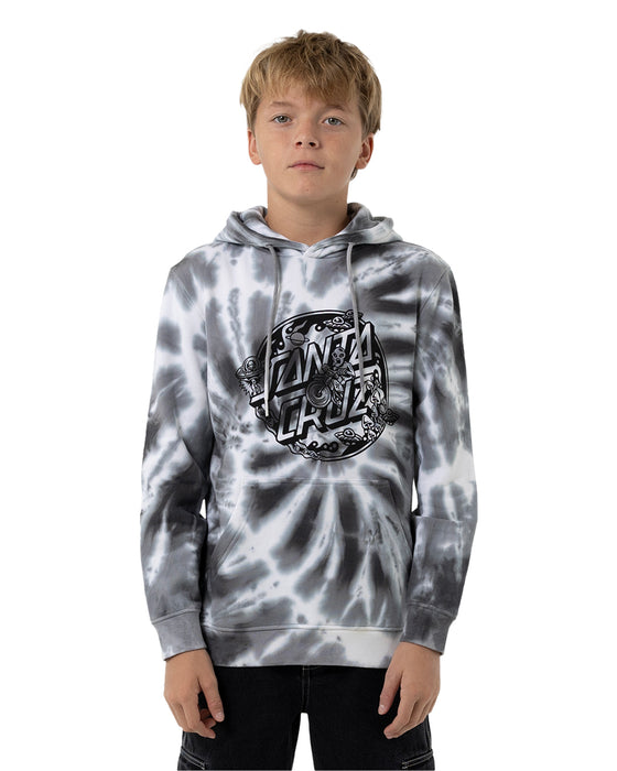 SANTA CRUZ - WINKOWSKI DOPE PLANET 2 DOT MONO FRONT HOODIE GREY TIE DYE