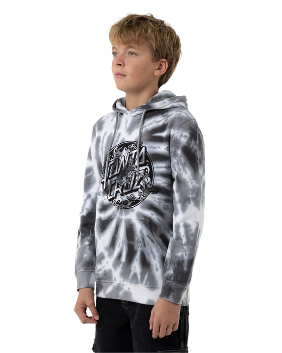 SANTA CRUZ - WINKOWSKI DOPE PLANET 2 DOT MONO FRONT HOODIE GREY TIE DYE