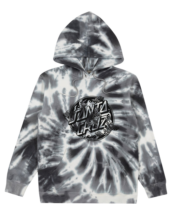 SANTA CRUZ - WINKOWSKI DOPE PLANET 2 DOT MONO FRONT HOODIE GREY TIE DYE