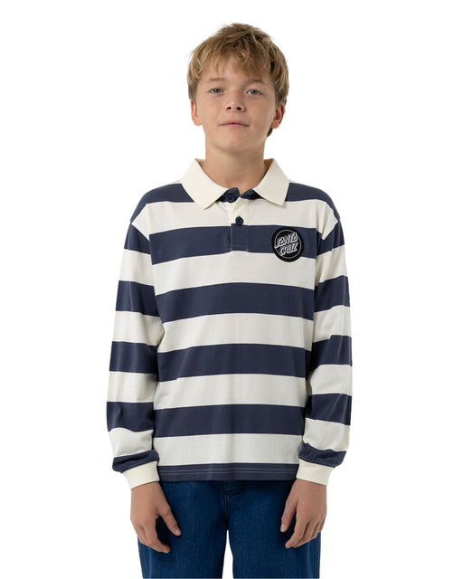 SANTA CRUZ - REVERSE DOT PATCH POLO CREAM STRIPE