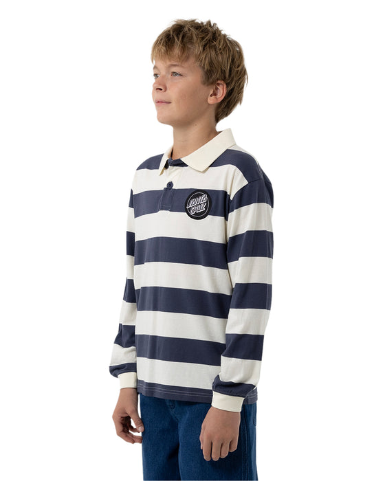 SANTA CRUZ - REVERSE DOT PATCH POLO CREAM STRIPE