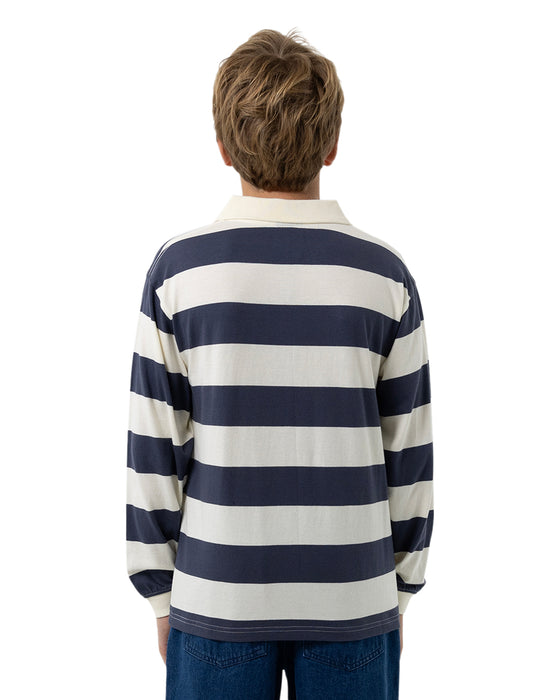 SANTA CRUZ - REVERSE DOT PATCH POLO CREAM STRIPE