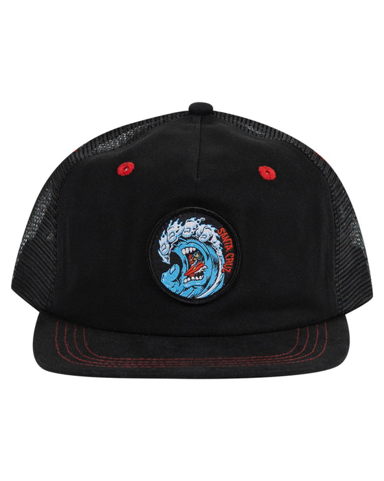 SANTA CRUZ - SCREAMING WAVE TRUCKER CAP BLACK