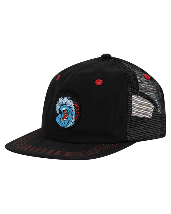 SANTA CRUZ - SCREAMING WAVE TRUCKER CAP BLACK