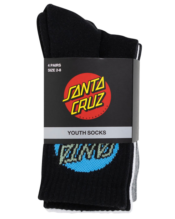 SANTA CRUZ - OTHER DOT CREW SOCK BLK/WHT/MARLE 4PACK