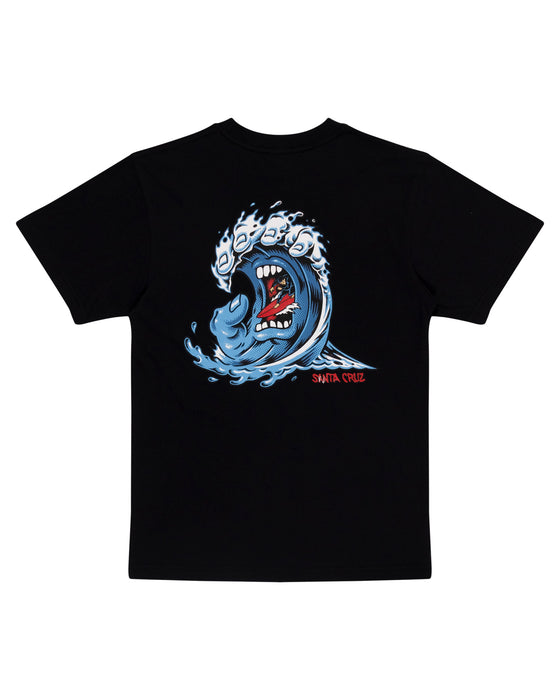 SANTA CRUZ - SCREAMING WAVE FRONT TEE BLACK