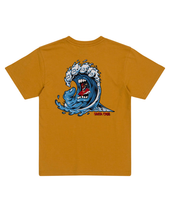 SANTA CRUZ - SCREAMING WAVE FRONT TEE TAN