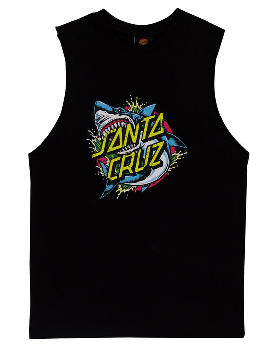 SANTA CRUZ - SHARK DOT FRONT MUSCLE BLACK