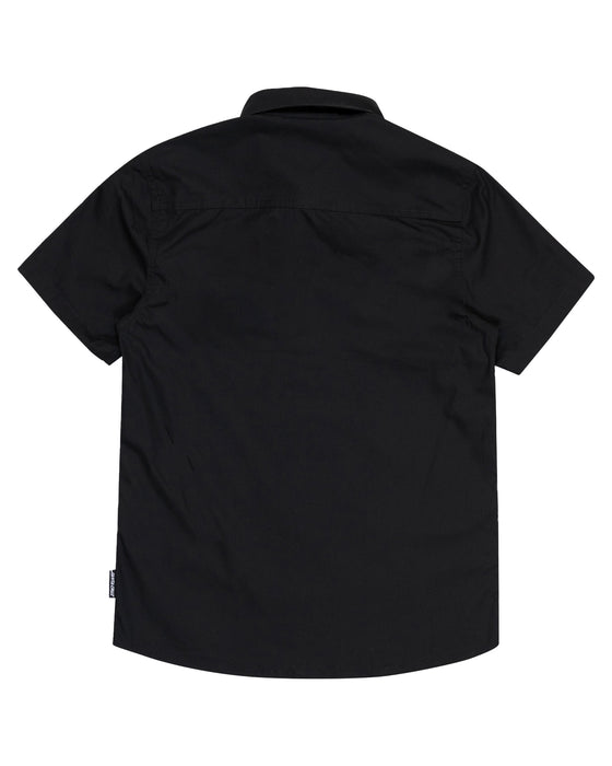 SANTA CRUZ - SCREAMING WAVE PATCH SS BUTTON UP SHIRT BLACK