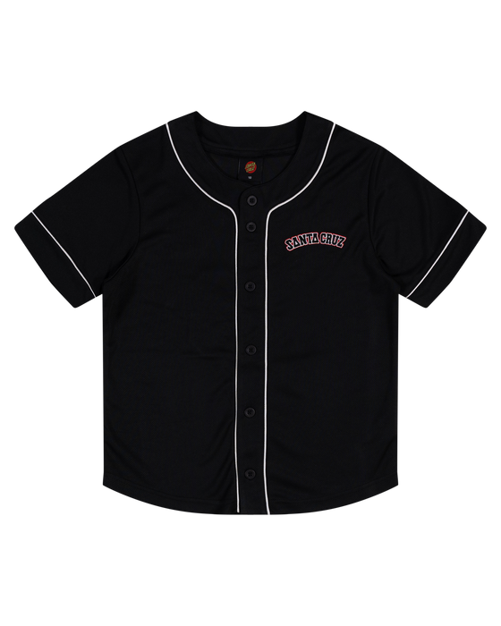 SANTA CRUZ - FLAMED COLLEGIATE ARCH SHORT SLEEVE JERS BLACK