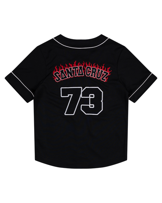SANTA CRUZ - FLAMED COLLEGIATE ARCH SHORT SLEEVE JERS BLACK