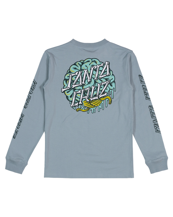 SANTA CRUZ - BRAIN DOT CENTRE HOLLOW STRIP LONG SLEEVE TEE SLATE