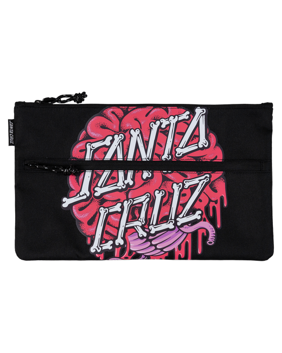 SANTA CRUZ - BRAIN DOT DUAL ZIP PENCIL CASE BLACK