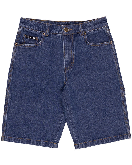 SANTA CRUZ - CLASSIC DOT CARPENTER JEAN SHORT STONE WASH INDIGO