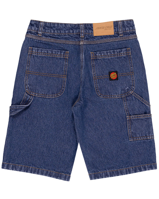 SANTA CRUZ - CLASSIC DOT CARPENTER JEAN SHORT STONE WASH INDIGO
