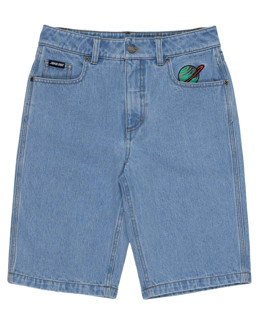 SANTA CRUZ - SPACE ROCKET STACK JEAN SHORTS MID BLUE