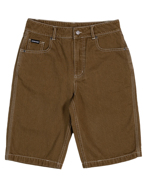 SANTA CRUZ - BRAIN DOT BONE STACK JEAN SHORTS TAN