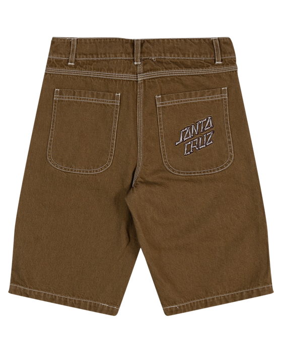 SANTA CRUZ - BRAIN DOT BONE STACK JEAN SHORTS TAN