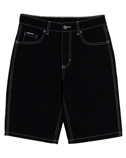 SANTA CRUZ - FLAMED COLLEGIATE ARCH JEAN SHORTS BLACK