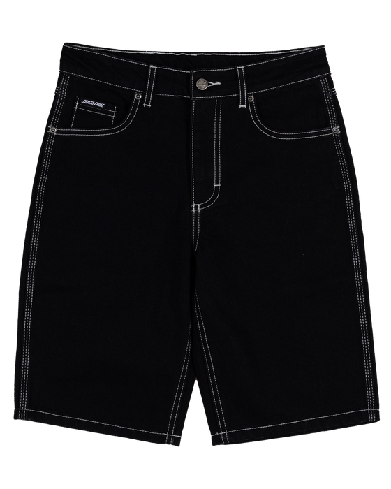SANTA CRUZ - FLAMED COLLEGIATE ARCH JEAN SHORTS BLACK