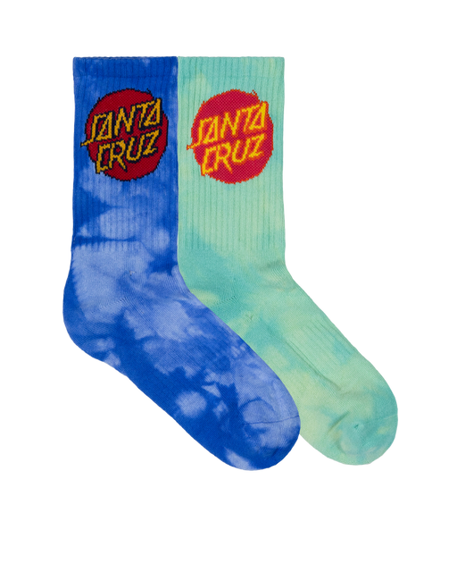 SANTA CRUZ - CRUZ DYE CREW SOCK 2 PACK BLUE TEAL TDYE