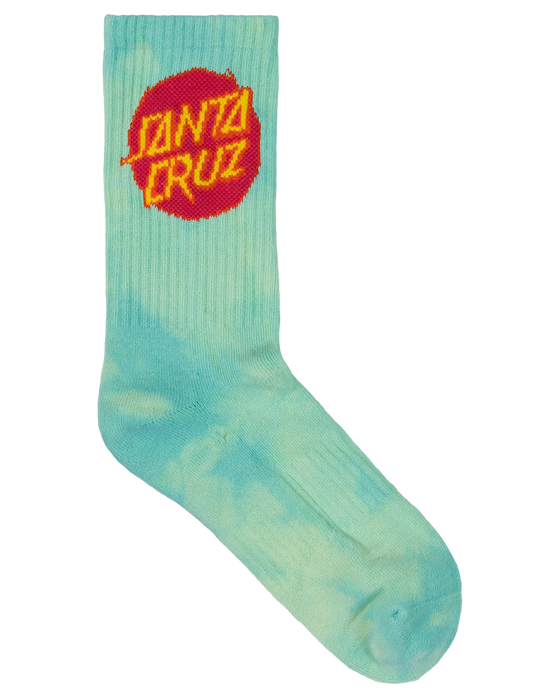 SANTA CRUZ - CRUZ DYE CREW SOCK 2 PACK BLUE TEAL TDYE