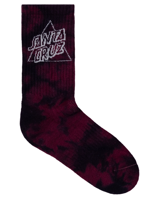 SANTA CRUZ - NOT A DOT CREW SOCK 2 PACK MAROON SLATE TDYE