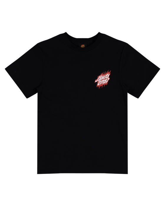 SANTA CRUZ - FLAMED DOT UPSIDE DOWN TEE BLACK