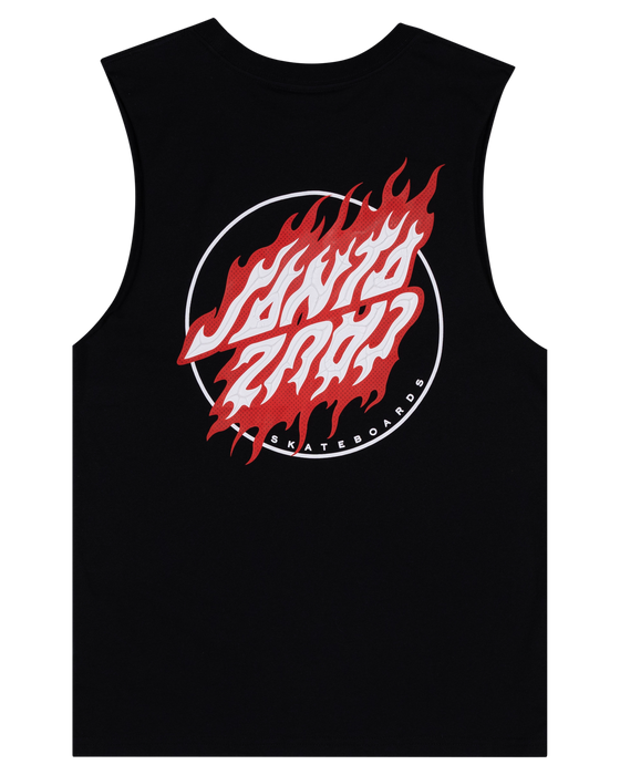 SANTA CRUZ - FLAMED DOT UPSIDE DOWN MUSCLE BLACK