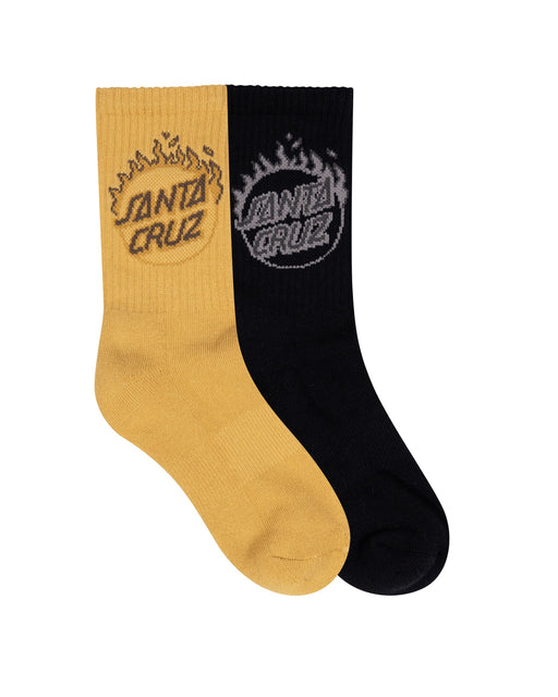 SANTA CRUZ - BURNT OPUS CREW SOCK 2 PACK TAN/BLACK