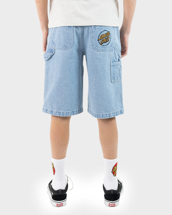 SANTA CRUZ OPUS GRIP DOT CARPENTER SHORT - BLEACHED  DENIM