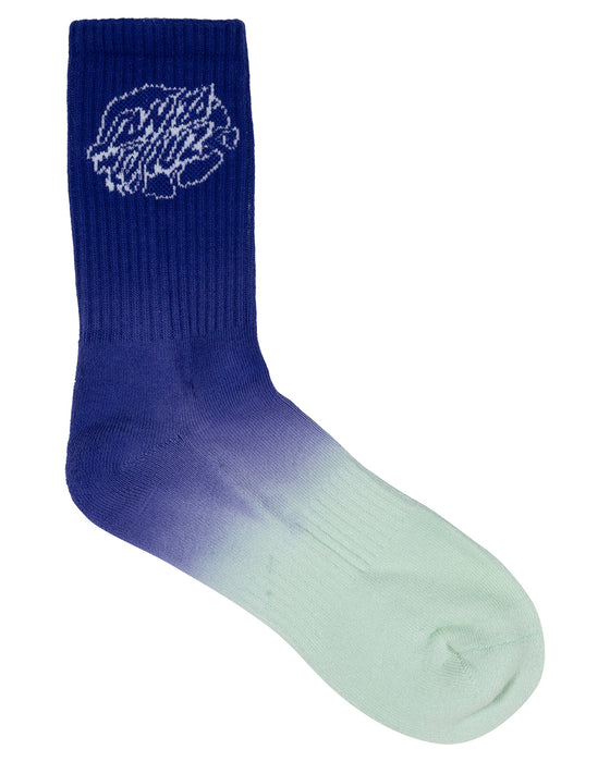 SANTA CRUZ - UNIVERSAL OVAL DOT CREW SOCK 2PACK DK BLUE TIE-DYE