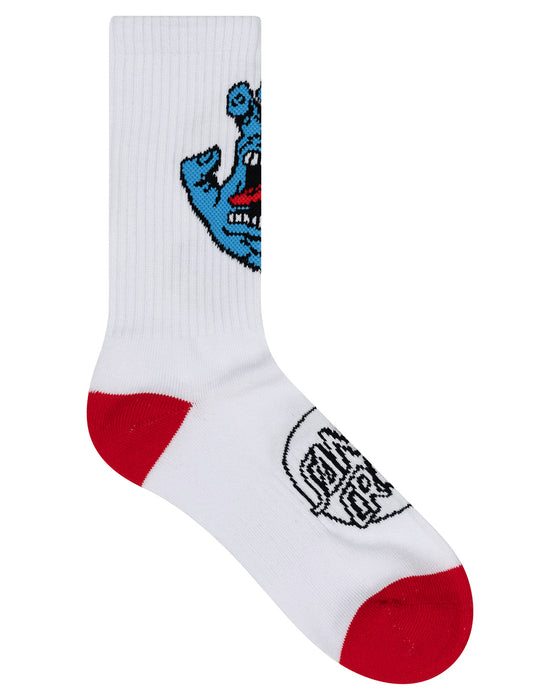 SANTA CRUZ - OPUS SCREAMING HAND LONG CREW SOCK 2PACK BLK/WHT