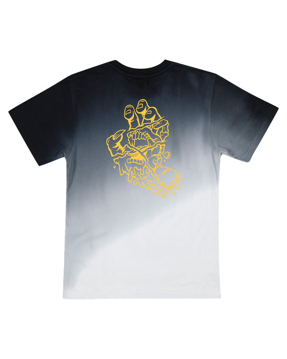 SANTA CRUZ - UNIVERSAL HAND OVAL DOT MONO TEE BLACK TIE-DYE