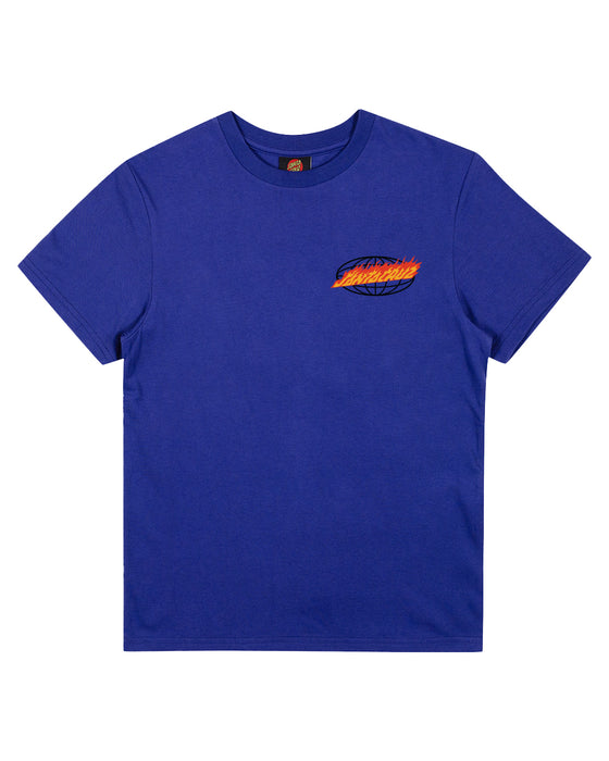 SANTA CRUZ - GLOBAL FLAME DOT TEE DARK BLUE