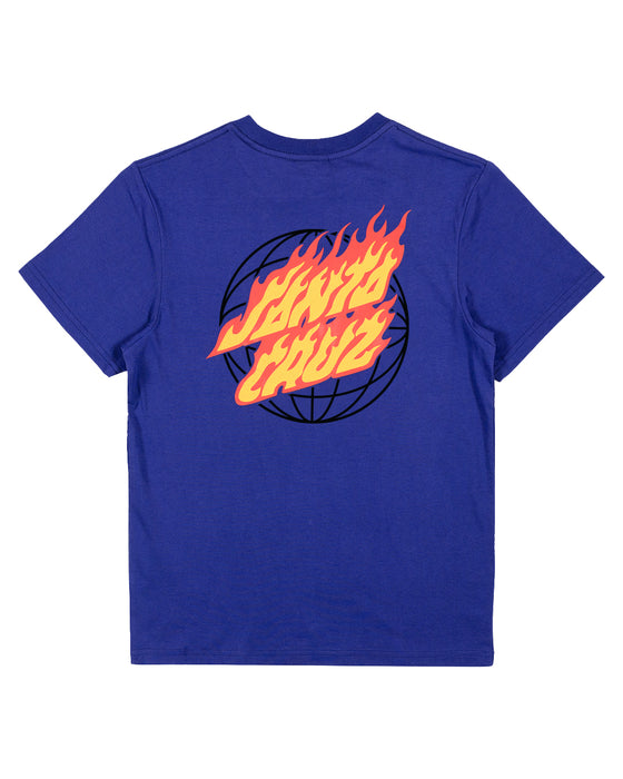 SANTA CRUZ - GLOBAL FLAME DOT TEE DARK BLUE