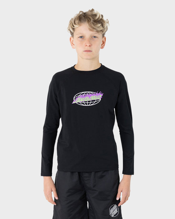 SANTA CRUZ - GLOBAL FLAME STRIP FRONT RASH GUARD