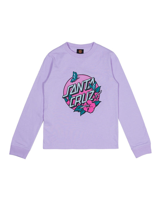 SANTA CRUZ - TAKE FLIGHT DOT FRONT LS TEE LAVENDER