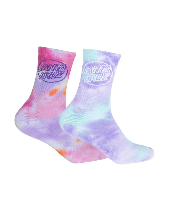 SANTA CRUZ - OPUS DOT TIE DYE CREW SOCKS MUTLI